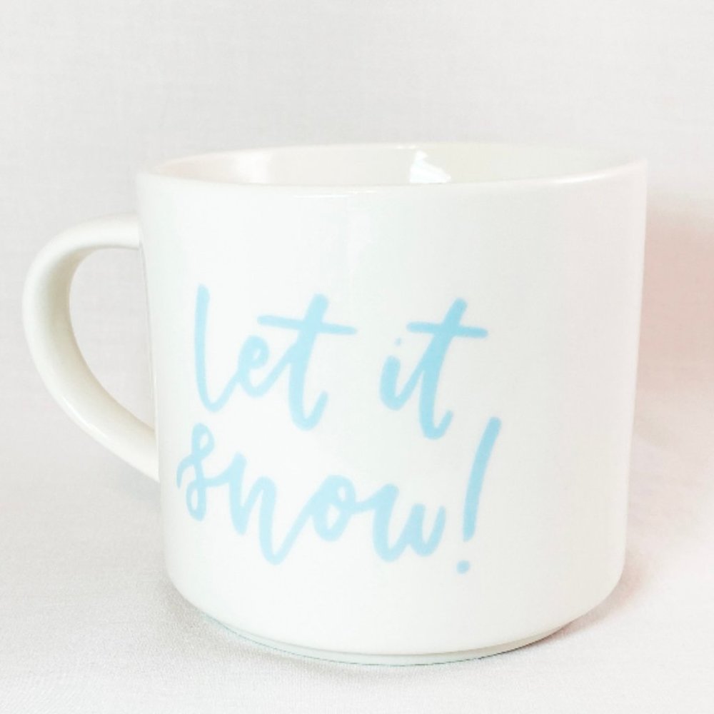 Christmas Winter Holiday Mug Let It Snow Coffee Tea Cocoa Porcelain Cup